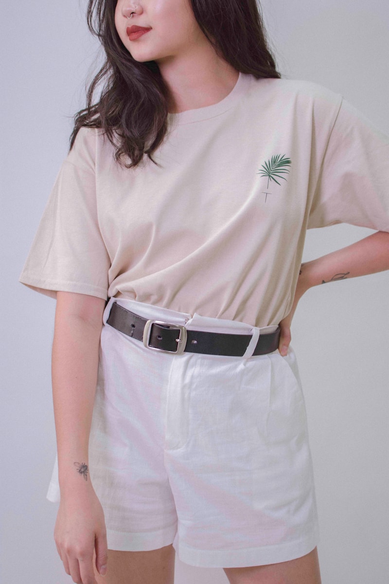 woman in white crew neck t-shirt and white pants